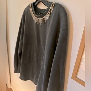 Brand new Zara sweatshirt with jewel neckline. Size medium